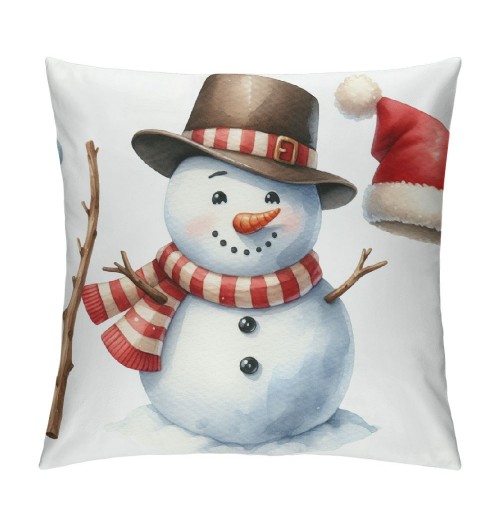 Ulloord  pillow Covers Super Soft Christmas Snowman Throw pillow Covers Xmas Party Home Decor pillowcase Cushion Cover