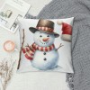 Ulloord  pillow Covers Super Soft Christmas Snowman Throw pillow Covers Xmas Party Home Decor pillowcase Cushion Cover