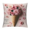 Ulloord Throw pillow Covers Pink Sweet Series Printed Journey Lettering Decorative Throw pillow Case Square Home Couch Bed Summer pillowslips (Pink Style)