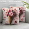 Ulloord Throw pillow Covers Pink Sweet Series Printed Journey Lettering Decorative Throw pillow Case Square Home Couch Bed Summer pillowslips (Pink Style)