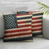 Ulloord  Throw pillow Covers Retro Rustic Wood Background with Vintage USA American Flag Decorative pillow Covers for Independence Day pillow Case Cushion Cover Home Bed Couch