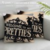 Halloween Decoration Cat Witches and Welcome Quote Saying Decorative pillow Covers Chalkboard Black Toss Throw pillowslip Cushion Cover for Home Sofa pillowcase (C-)