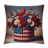 Ulloord  Red Bird Home Farmhouse pillow Covers Vintage American Flag with Sunflower Flower Farm pillow Cases Wood&nbsp;Memorial Day Theme pillows Cushion Cover for Sofa(USA Flag)