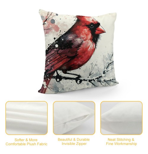 Ulloord pillow Covers Christmas Bird Decorative Throw pillow Covers Super Soft pillowcases Cushion Cover Home Office Sofa Car Decor