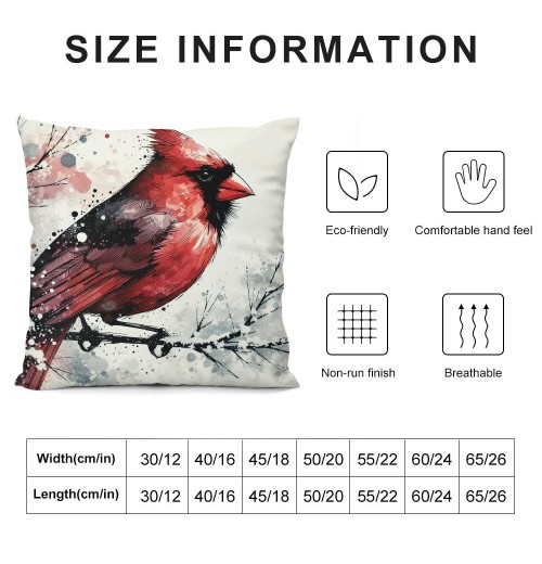 Ulloord pillow Covers Christmas Bird Decorative Throw pillow Covers Super Soft pillowcases Cushion Cover Home Office Sofa Car Decor