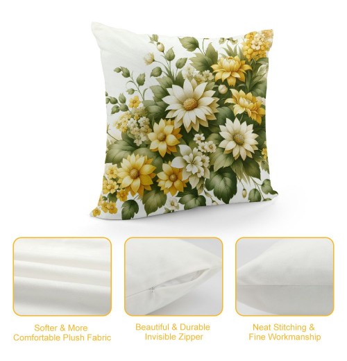 Ulloord  Throw pillow Covers Rustic Daffodils Flower Decorative pillow Cases Cushion Cases Throw pillowcase