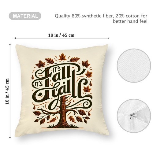 Ulloord Hello Fall Yall pillow Covers Fall Decor Black Buffalo Plaids Autumn Leaves Maple Trees Throw pillow Cases Outdoor Farmhouse Decorations Cushion Cover for Thanksgiving