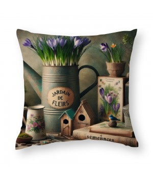 Ulloord Throw pillow Covers Spring Wild Flower Purple Lavender Garden Backyard Decorative Square Rustic Throw pillowcase Cushion Cover