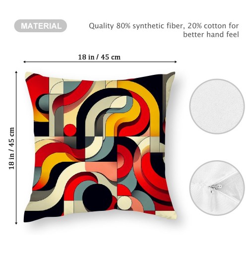 Ulloord Vintage Geometry pillow Covers Colorful Abstract Art Modern Home Decor Throw pillow CasesBoho Style Geometrical Cushion Cover for Sofa Couch