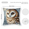 Ulloord  pillow Covers Super Soft Cute Animal Owl Throw pillow Covers Winter Snow Decor pillowcase Cushion Cover