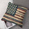 Ulloord  Throw pillow Covers Retro Rustic Wood Background with Vintage USA American Flag Decorative pillow Covers for Independence Day pillow Case Cushion Cover Home Bed Couch