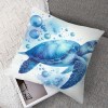 Ulloord Sea Turtle Throw pillow Cover Summer Ocean Beach Theme Decor Cushion Case Super Soft Marine Animals Decorative pillow Covers for Home Sofa Couch