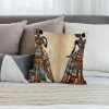 Ulloord  African pillow Covers Vintage Colorful African Women Art Painting Throw pillow Case Cushion Covers Home Decorative Throw pillowcases