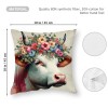 Ulloord Farmhouse Cow pillow Covers Vintage Watercolor Animal Print Decor pillows case Cushion Cover Decorations Kids Sofa Bed Office(Cow Floral)