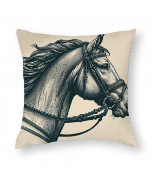 Ulloord  Horse Throw pillow Covers, Rustic Animals Horse Art Pattern Cushion Case for Home Living Room Decor, Retro Farmhouse Horse Black Brown Decorative Throw Cushion Case