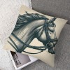 Ulloord  Horse Throw pillow Covers, Rustic Animals Horse Art Pattern Cushion Case for Home Living Room Decor, Retro Farmhouse Horse Black Brown Decorative Throw Cushion Case