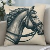 Ulloord  Horse Throw pillow Covers, Rustic Animals Horse Art Pattern Cushion Case for Home Living Room Decor, Retro Farmhouse Horse Black Brown Decorative Throw Cushion Case