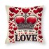 Ulloord Tree Valentine pillow Cover Happy Valentines Day Throw pillow Covers Vintage Red Truck&nbsp;Bicycle&nbsp;&nbsp;Roses Cushion Cover Home Decor