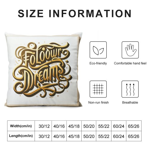 Ulloord Inspirational Quotes Throw pillow Case Cushion Cover Polyester for Sofa Couch