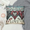 Ulloord  Valentines Day Throw pillow Covers, Love Heart Tree Spring Farmhouse Holiday Red Cushion Case for Home Sofa Couch Decoration