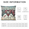 Ulloord  Valentines Day Throw pillow Covers, Love Heart Tree Spring Farmhouse Holiday Red Cushion Case for Home Sofa Couch Decoration