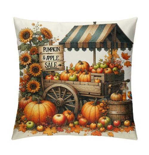 Ulloord Fall Decor pillow Covers Pumpkin Farmhouse Decorations Sunflower Throw Cushion Case for Fall Thanksgiving Home Decorative pillows