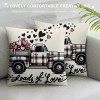 Ulloord Valentines Day pillow Covers Spring Farmhouse Decor with Love Heart Holiday Decorations Throw Cushion Case for Home Decorations