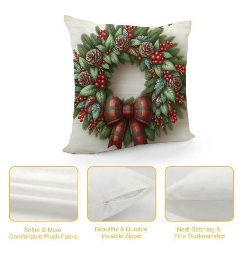 Ulloord Christmas pillow Covers Farmhouse Xmas Decorations Merry Truck Winter Holiday Decor Throw Cushion Case for Home Couch