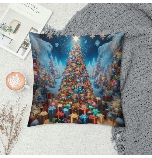 Ulloord Teal Christmas pillow Covers Farmhouse Christmas Decorations Snowman with Floral Wreath with Winter Holiday Decor for Home 