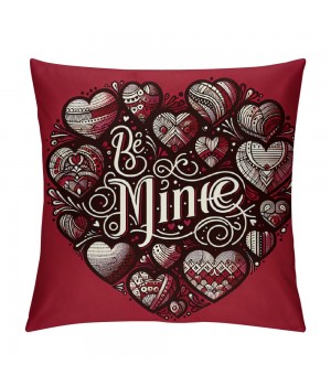 Ulloord  Valentines Day Throw pillow Covers , Love Heart Spring Farmhouse Holiday Red Cushion Case for Home Sofa Couch Decoration