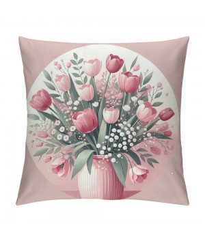 Ulloord  Spring pillow Covers Decorations Pink Throw pillowcase for Home Couch Decor