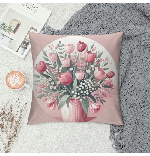 Ulloord  Spring pillow Covers Decorations Pink Throw pillowcase for Home Couch Decor