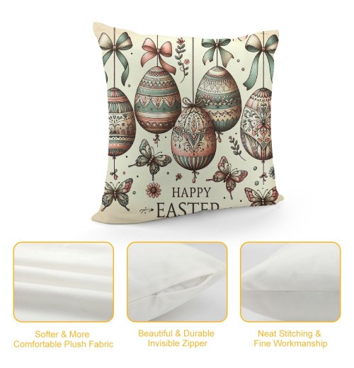 Ulloord Easter pillow Covers Eggs Throw pillows Decorative Spring Home Decor for Sofa