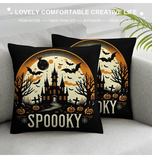 Ulloord Halloween Decor pillow Covers Halloween Decorations Farmhouse Saying Orange Black Outdoor Fall pillows Decorative Throw Cushion Case for Home Couch