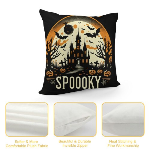 Ulloord Halloween Decor pillow Covers Halloween Decorations Farmhouse Saying Orange Black Outdoor Fall pillows Decorative Throw Cushion Case for Home Couch