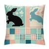 Ulloord pillow Covers, Rabbits Bunny Buffalo Plaid Striped Truck Egg Farmhouse Decorative Throw pillowcases for Home Sofa Couch Decoration (Blue)