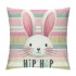 Ulloord pillow Covers, Rabbits Bunny Hello Peeps Eggs Truck Striped Farmhouse Decorative Throw pillowcases for Home Sofa Couch Decoration