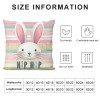 Ulloord pillow Covers, Rabbits Bunny Hello Peeps Eggs Truck Striped Farmhouse Decorative Throw pillowcases for Home Sofa Couch Decoration