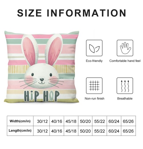 Ulloord pillow Covers, Rabbits Bunny Hello Peeps Eggs Truck Striped Farmhouse Decorative Throw pillowcases for Home Sofa Couch Decoration