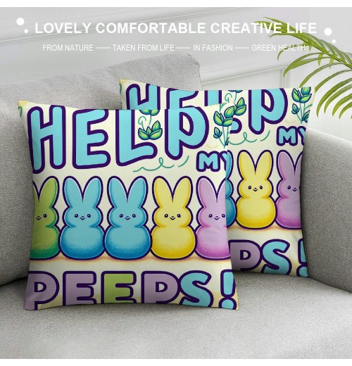 Ulloord Easter pillow Covers Easter Decorations for Home Bunny Hello pillows Easter Decorative Throw pillows Spring Easter Farmhouse Decor