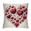 Ulloord  Valentines Day Throw pillow Covers, Love Heart Truck Spring Farmhouse Holiday Red Cushion Case for Home Sofa Couch Decoration