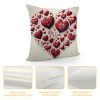 Ulloord  Valentines Day Throw pillow Covers, Love Heart Truck Spring Farmhouse Holiday Red Cushion Case for Home Sofa Couch Decoration