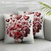 Ulloord Valentines Day Throw pillow Covers , Love Floral Spring Farmhouse Holiday Red Cushion Case for Home Sofa Couch Decoration