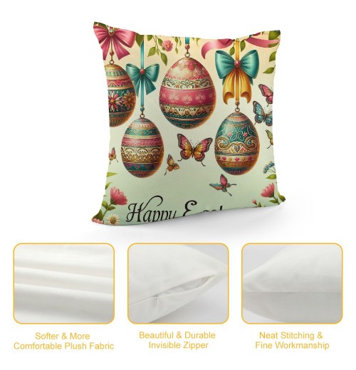 Ulloord Easter pillow Covers Eggs Throw pillows Decorative Spring Home Decor for Sofa