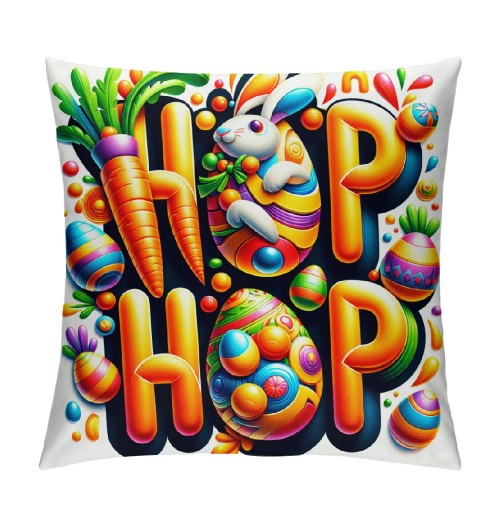 Ulloord Easter pillow Covers Easter Decorations for Home Bunny Truck Hello pillows Easter Decorative Throw pillows Spring Easter Farmhouse Decor