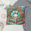 Ulloord pillow Covers , Rabbits Bunny Buffalo Plaid Striped Truck Farmhouse Decorative Throw pillowcases for Home Sofa Couch Decoration (Blue)