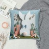 Ulloord Easter pillow Covers, Decorative Easter Bunny Eggs pillow Covers Spring Decorations for Living Room Sofa Couch Bed Patio Indoor Outdoor Happy Easter Home Decor