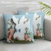 Ulloord Easter pillow Covers, Decorative Easter Bunny Eggs pillow Covers Spring Decorations for Living Room Sofa Couch Bed Patio Indoor Outdoor Happy Easter Home Decor