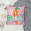 Ulloord pillow Covers, Bunny Trail Striped Truck Farmhouse Decorative Throw pillowcases for Home Sofa Couch Decoration (Pink)