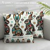 Ulloord pillow Covers, Bunny Striped Truck Farmhouse Decorative Throw pillowcases for Home Sofa Couch Decoration (Pink)